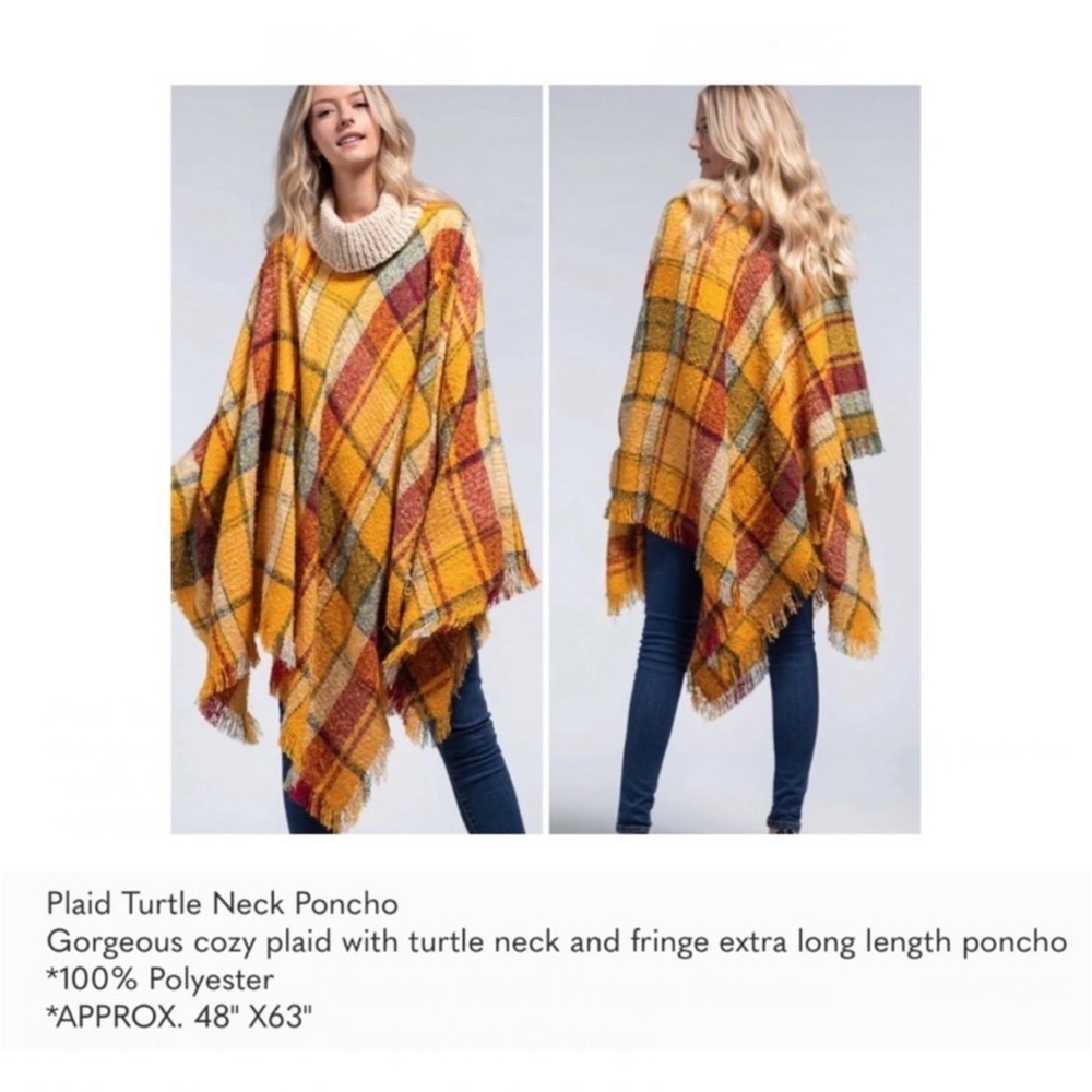 GORGEOUS RUGGINE TURTLENECK PONCHO - Picture 4 of 5